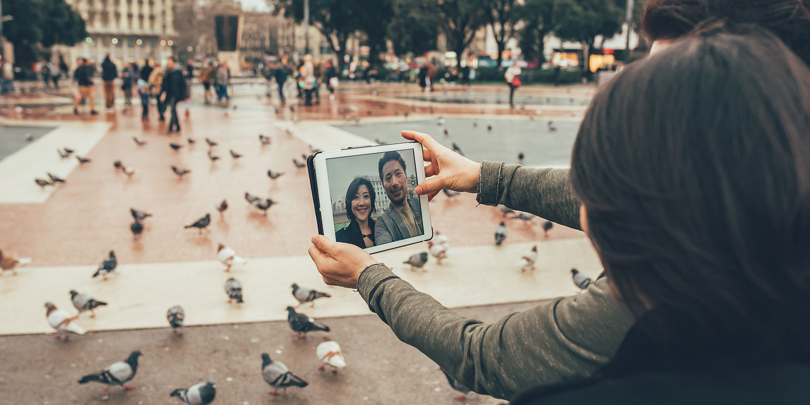 Couple taking selfie