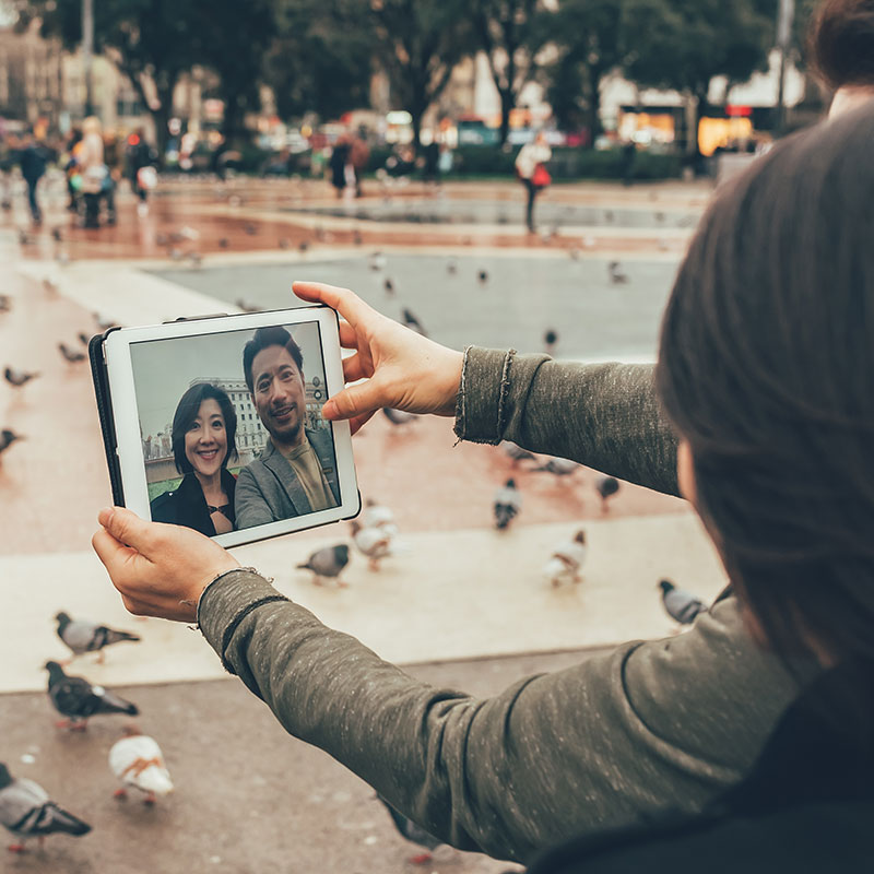 Couple taking selfie